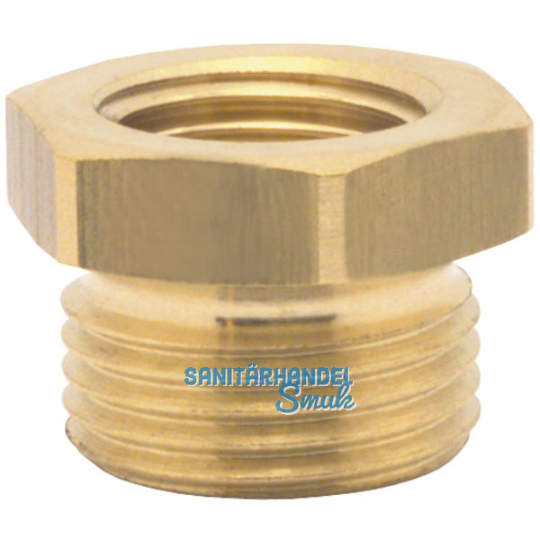 Druckluft Reduziernippel mit IG 3/8\" und AG 1/2\" aus Messing