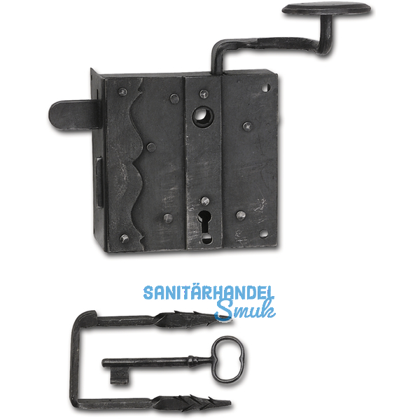 Rustikales Schlossset Melk BB, links, DM 70, Schmiedeeisen geschwrzt gewachst