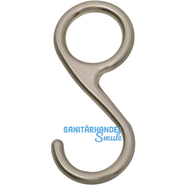 S-Haken geschlossen, Zamak Edelstahl Effekt