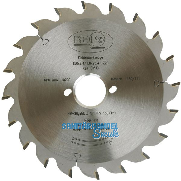 BEPO Sgeblatt HW 170 mm Zhne 18 fr Holz zu Bepo FFS 171