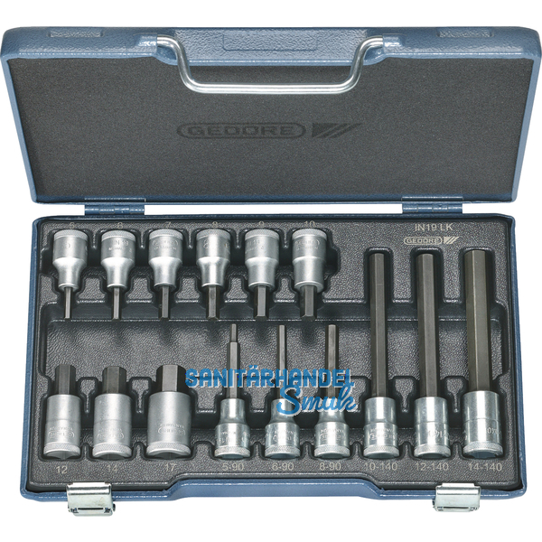 GEDORE Schraubendreher-Einsatz-Satz IN19LKM 1/2\"vierkant 15-teilig