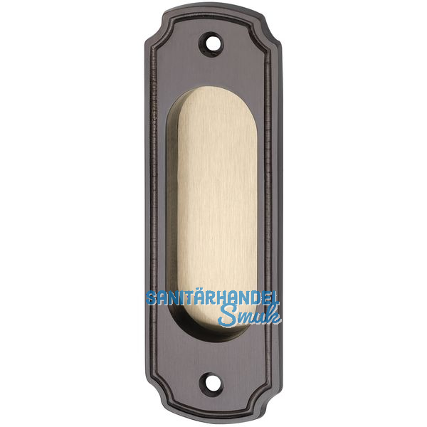 Schiebetrmuschel 40 x 127 mm,ungelocht, Messing patiniert