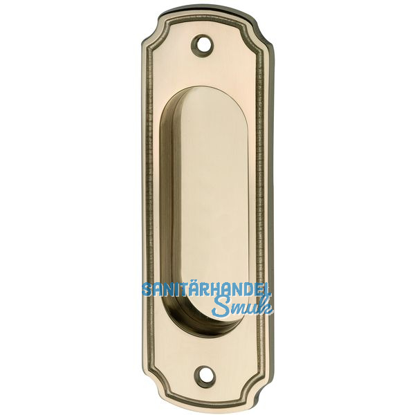 Schiebetrmuschel 40 x 127 mm, ungelocht, Messing poliert, kantig