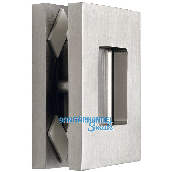 Schiebetrmuschelpaar 6405 fr Glas, eckig, Glasstrke 8 - 10 mm,silber eloxiert