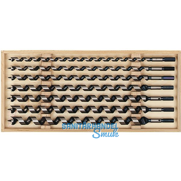 FISCH Schlangenbohrer-Kassette Lnge 460 mm 7-teilig in Holzkassette