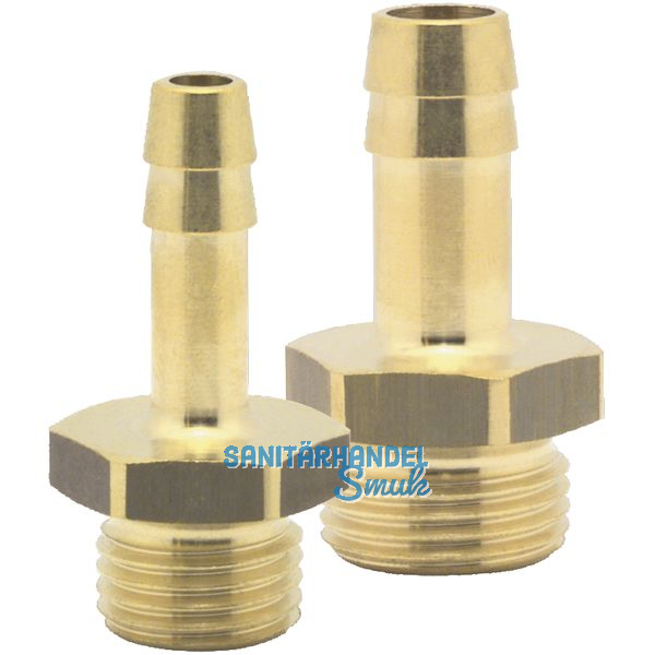 Druckluft Einschraubtlle Messing mit AG 1/4\" fr 9 mm Schlauch
