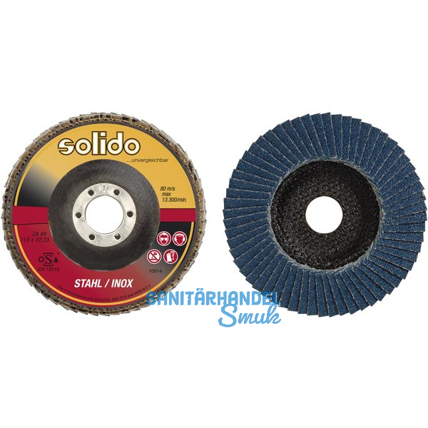 SOLIDO Schleiflamellenteller Zirkonkorund  115 mm Korn 60