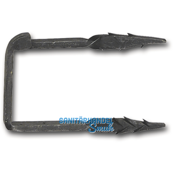 Schliehaken fr Kastenschlsser, Schmiedeeisen geschwrzt, gewachst