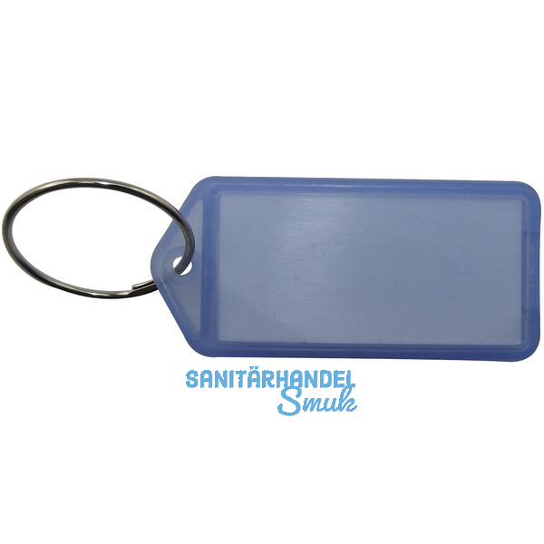 Schlsselanhnger - mit Papiereinlage, Kunststoff transparent blau