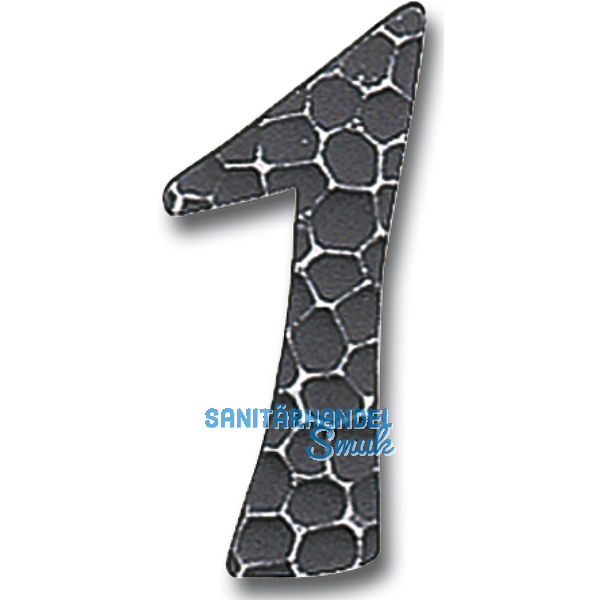 Ziffer, Type 4, Hhe 120 mm, Schmiedeeisen schwarz verzinkt