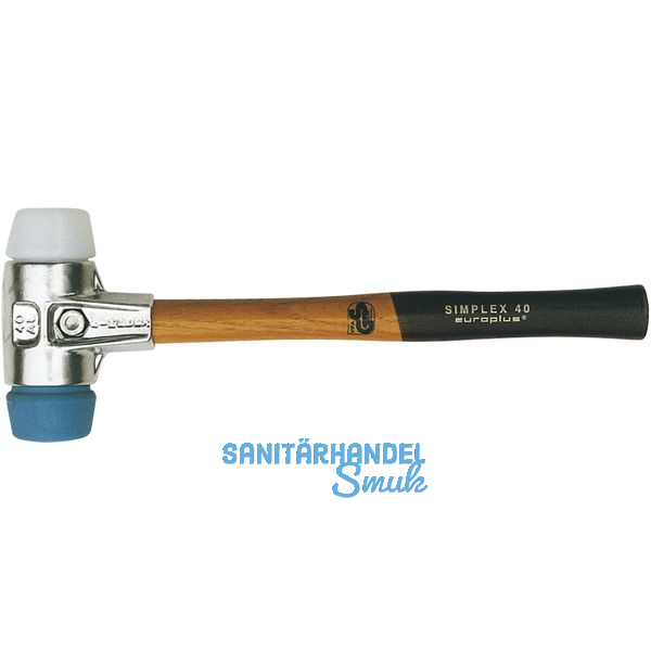 Schonhammer Alu Kopfdurchmesser 40 mm TPE-Soft/Superplastik Hickory Stiel