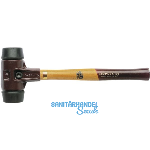 Schonhammer Temperguss Kopfdurchmesser 60 mm Gummi schwarz Hickory Stiel
