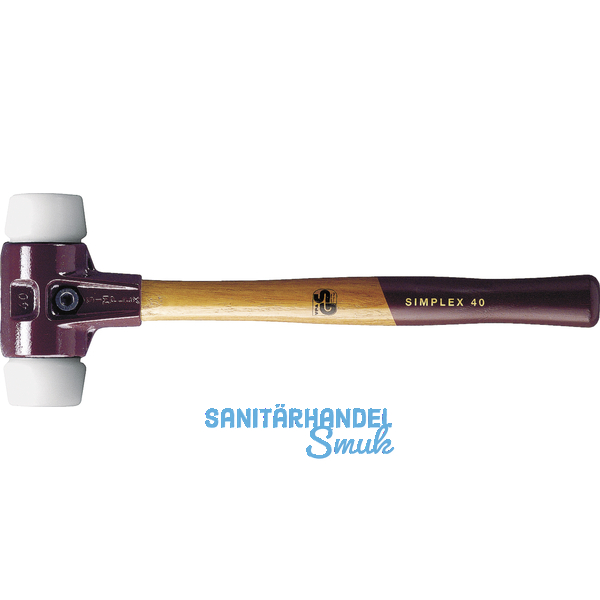 Schonhammer Temperguss Kopfdurchmesser 50 mm Nylon wei Hickory Stiel