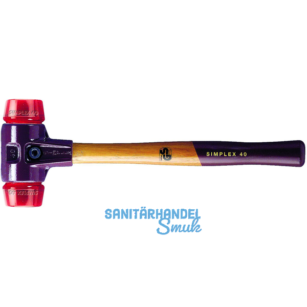 Schonhammer Temperguss Kopfdurchmesser 50 mm Plastik rot Hickory Stiel