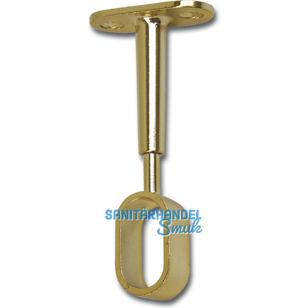 Schrankrohrlager Oval 7-fr Schrankrohr offen 30 x 15 mm, Zamak verchromt