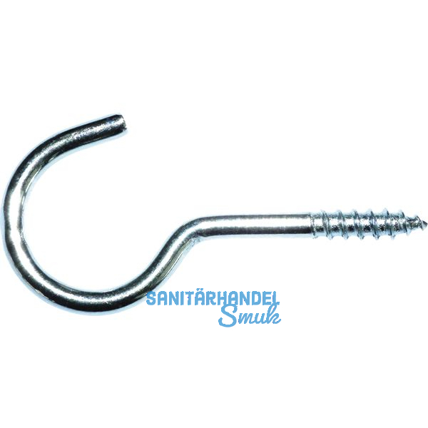 Schraubhaken mit Holzgewinde gebogen 3,2x60 verzinkt-blau