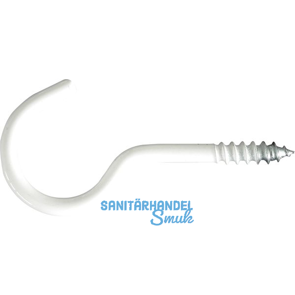 Schraubhaken mit Holzgewinde gebogen 2,6x30 wei-beschichtet
