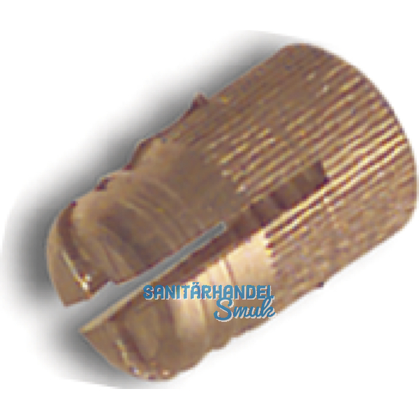 Spreizmuffe Messing, M6x9, sechskant, Bohr 8, Messing blank