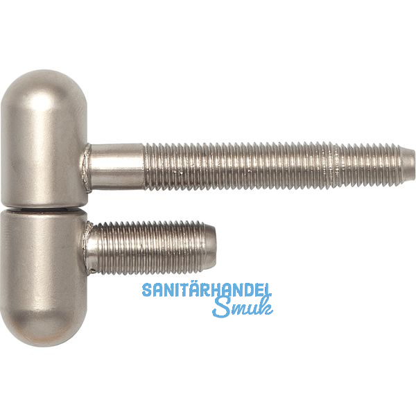 Stahlzargenband 2-tlg. mit Rundkopf,  16 mm, Hhe 50,5 mm,Stahl vernickelt matt