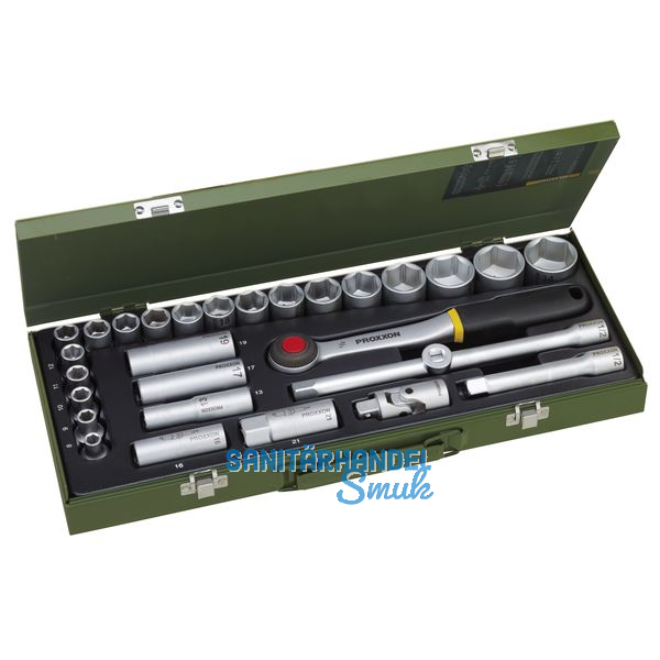 PROXXON Steckschlssel-Satz 1/2\"vierkant mit Umschaltknarre 29-teilig