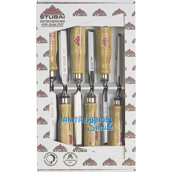 STUBAI Spezial-Stemmeisen-Satz mit Holzheft 6-teilig