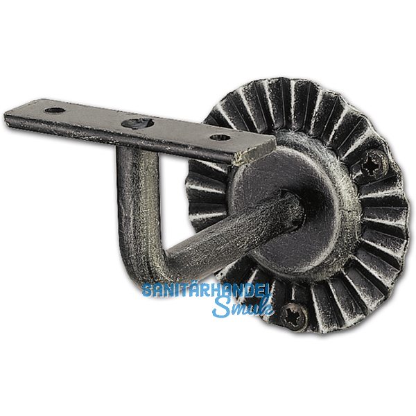 Stiegengriffsttze m. Winkel, Ros.  80mm, Wandab. 50mm,verzinkt geschwrzt pat.