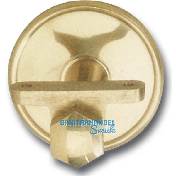Stiegengriffsttze m. Winkel, Ros.  70 mm, Wandab. 65 mm, Messing poliert