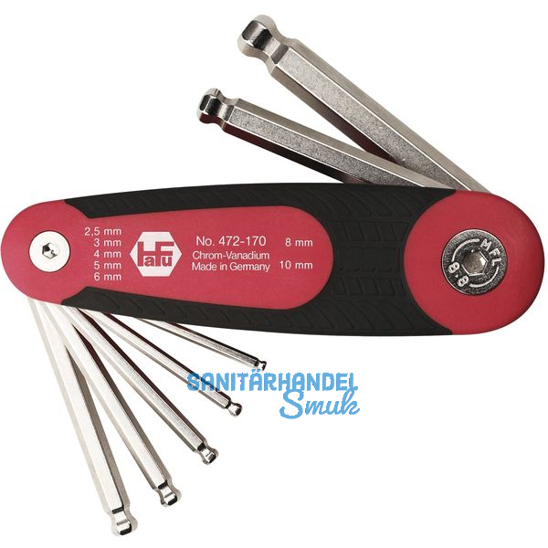 Sechskant Stiftschlssel mit Kugelkopf im Klapphalter Serie 472 7-teilig