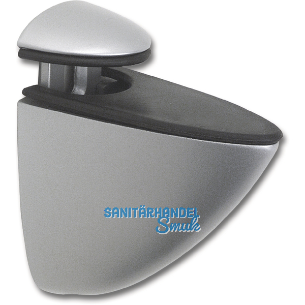 Glastablar-Klemmtrger Oval, Glas 3-25 mm, Zinkdruckguss Edelstahl Effekt