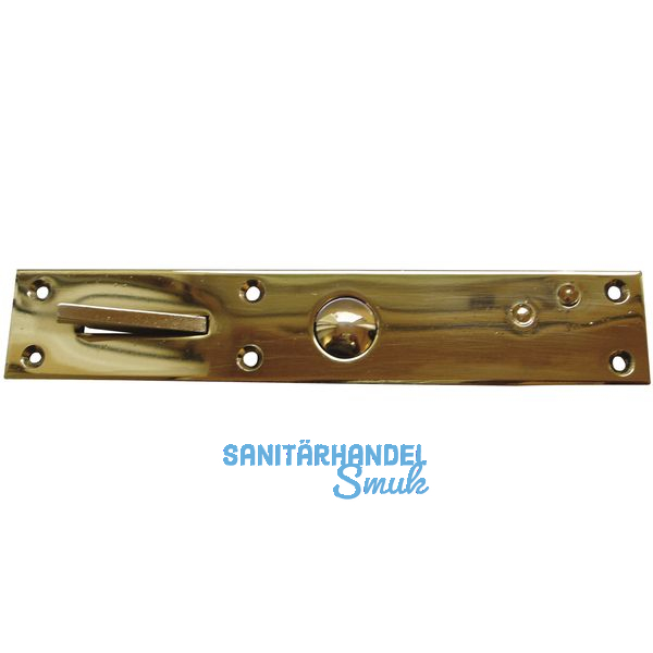 Tasterschnapper mit Messingtaster, Platte 192 x 35 mm, Messing poliert