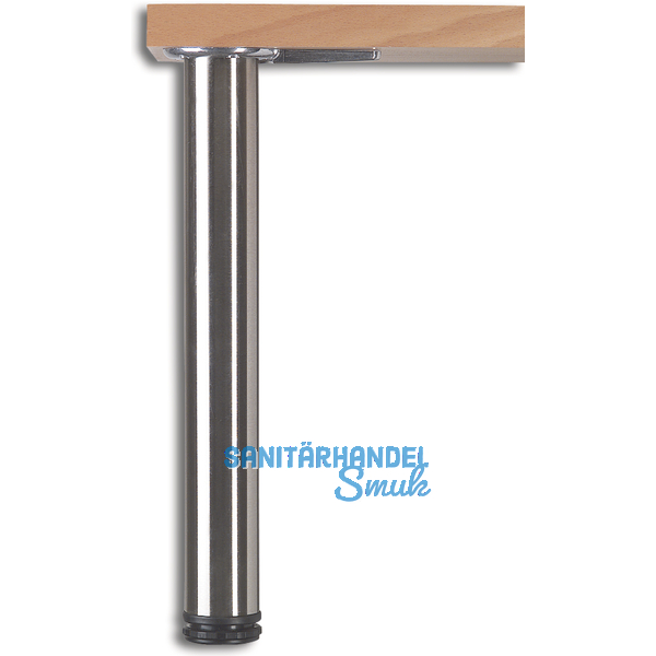 Tischfu zylindrisch  60 mm, Lnge 470 mm, Stahl silber RAL 9006