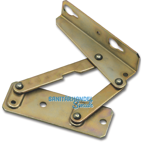 Truhenbankbeschlag ohne Feder, ffnungswinkel 95, FE gelb chromatiert