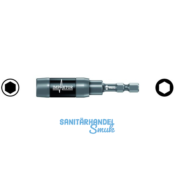 WERA Universalhalter Impaktor 897/4R mit Ringmagnet 1/4\" sechskant 75mm