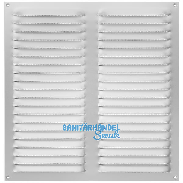 Wetterschutzgitter mit Fliegenschutz, 320 x 320 mm, Aluminium wei