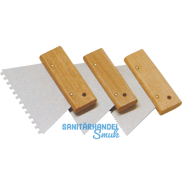 SCHULLER Zahnspachtel mit Holzgriffleiste Breite 180 mm Quadratzahnung 6,0 mm