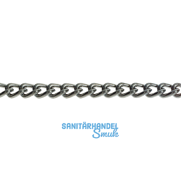 Zierkette gedreht Gliedergre 5 x 1 mm, Stahl vermessingt