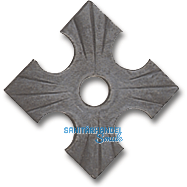 Zierrosette (Pfettenscheibe) 70x70x4mm, Bohr- 13 mm, Stahl schwarz pulverbesch.