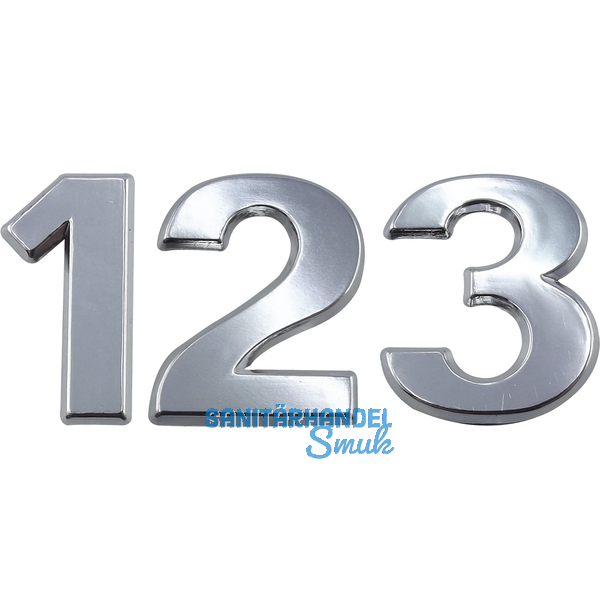 Ziffer selbstklebend, Type 2, Hhe 30 mm, Kunststoff silber