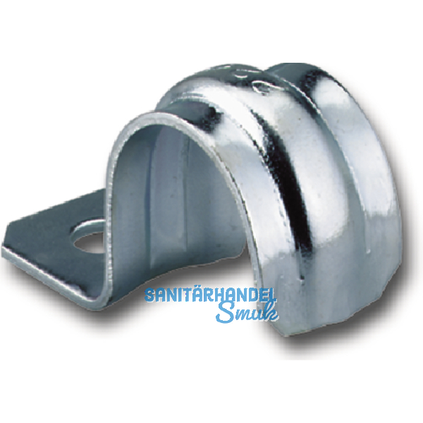 Befestigungsschelle halb 28 mm verzinkt mit einem Befestigungsloch