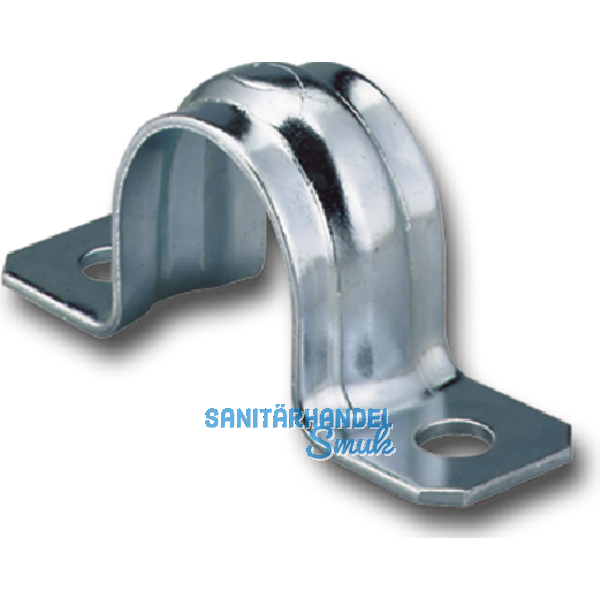 Befestigungsschelle 25 mm verzinkt mit zwei Befestigungslcher