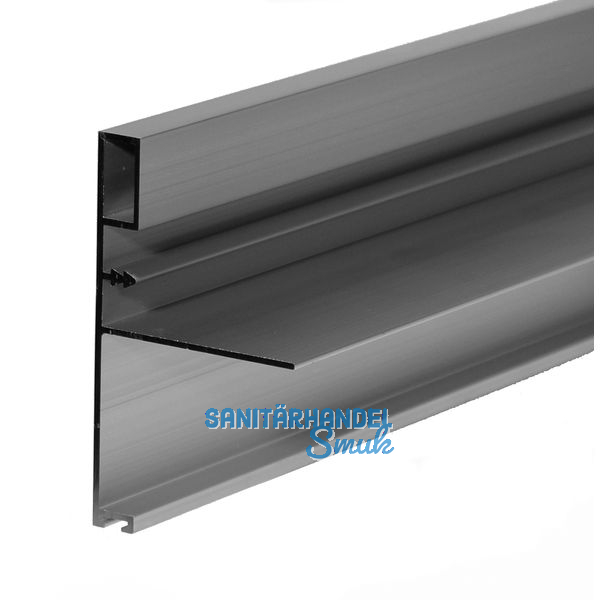 Griffleiste zum Einnuten breit, L - 2600, Aluminium silber eloxiert
