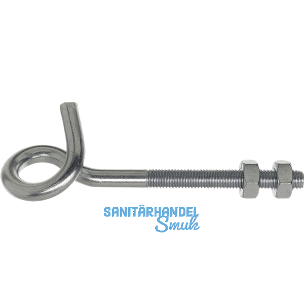 Deckenhaken mit metrischem Gewinde M10x140 verzinkt-blau