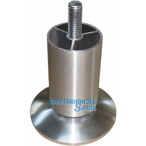 Dekorfu Fu  40 mm, Lnge 86 mm,Aluminium matt geschliffen,klar matt lackiert