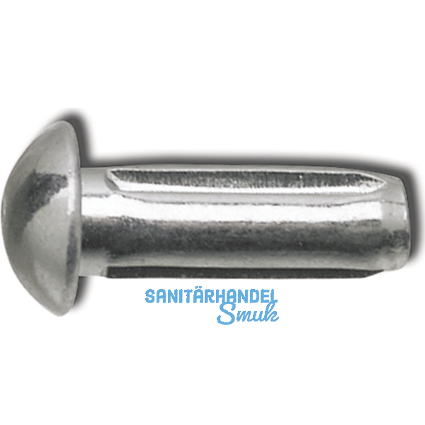 DIN1476 3x 6 Edelstahl A1 1.4305 Halbrundkerbnagel