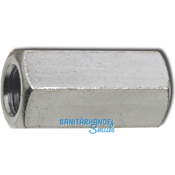 DIN6334 M12x 36 verzinkt Sechskant-Langmutter 3 d