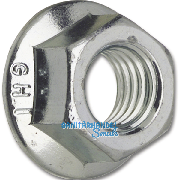 DIN6923/ 8 M20 verzinkt Sechskantmutter mit Flansch