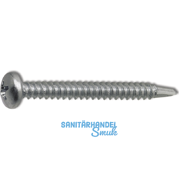 SECOTEC Bohrschraube Linsenkopf DIN7504M 4,8X38 verzinkt-blau KP-100