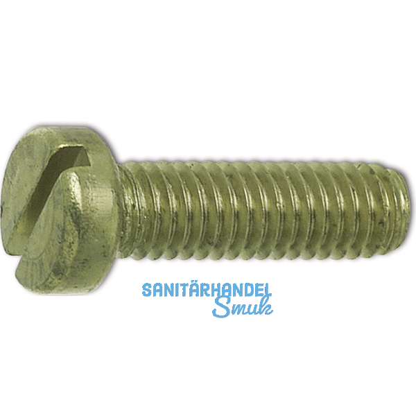~ISO1207 M 4x 12 Messing blank Zylinderschraube mit Schlitz (DIN 84A)