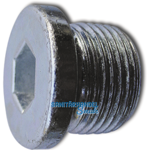 DIN 908 5.8 G 3/4\" verzinkt Verschlussschraube zylindrisches Rohrgewinde