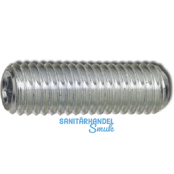 ISO4029/DIN916 45H M 5x 10 verzinkt Gewindestift mit Ringschneide und ISK